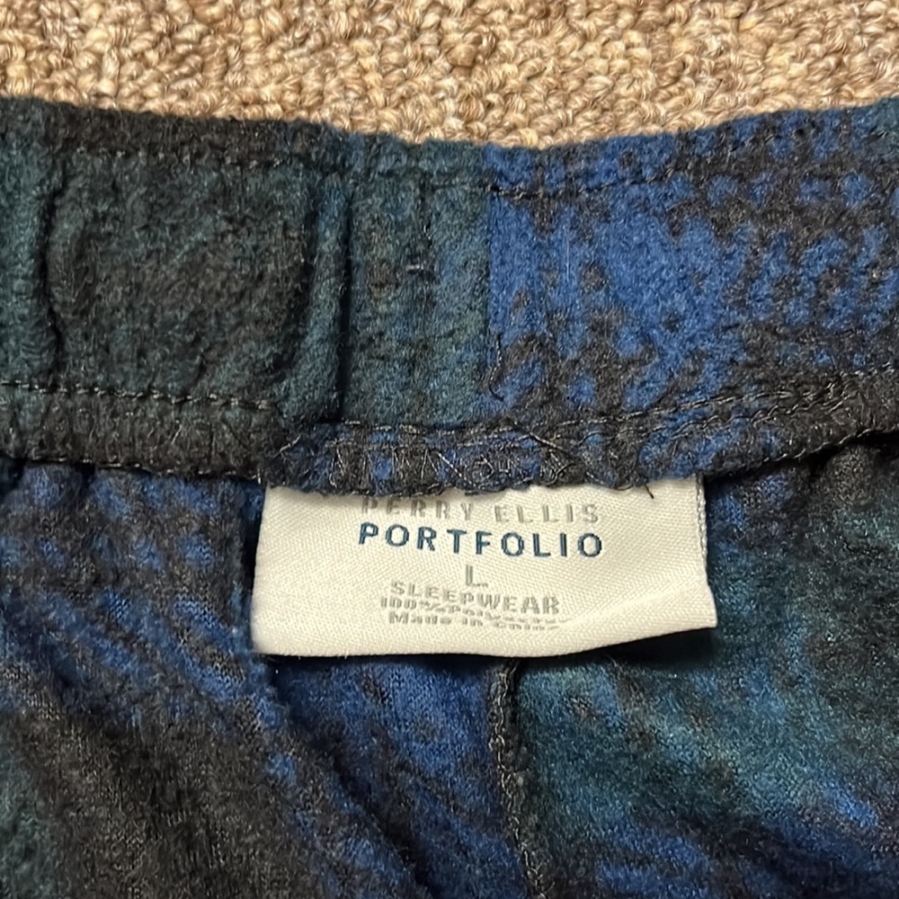 Perry Ellis Sleepwear, Men’s Sweatpants, Size Large, Blue, Green, Comfortable - Picture 3 of 4